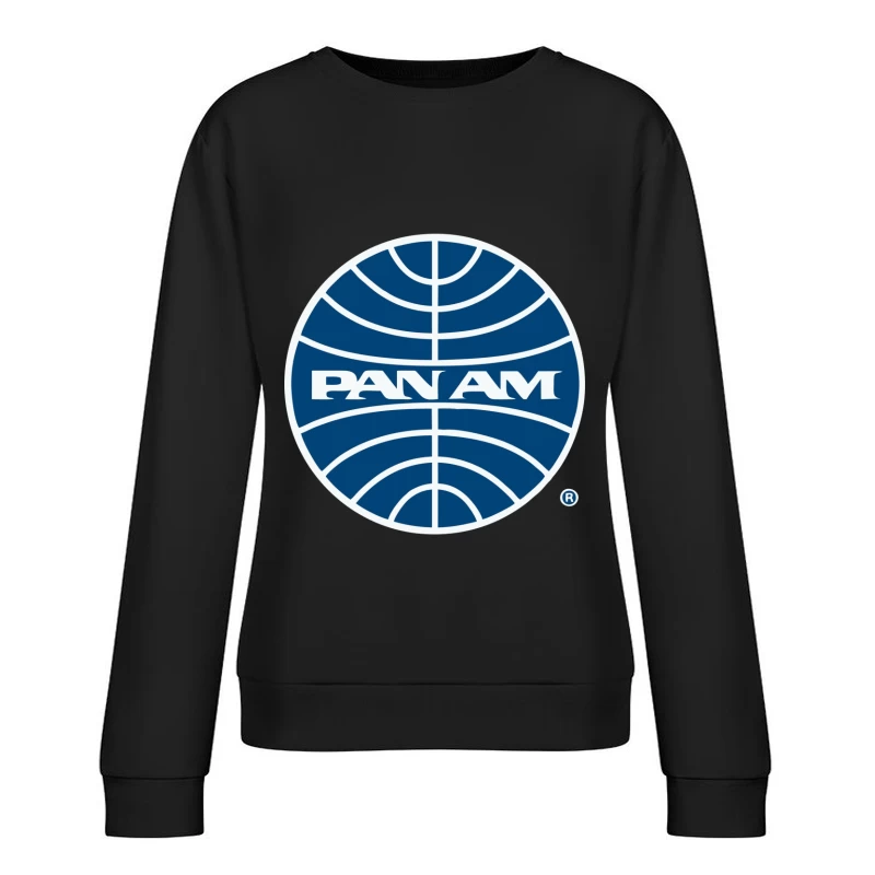 Pan Am Mid 1950s Globe Inverted Female Pullover Sweatshirt