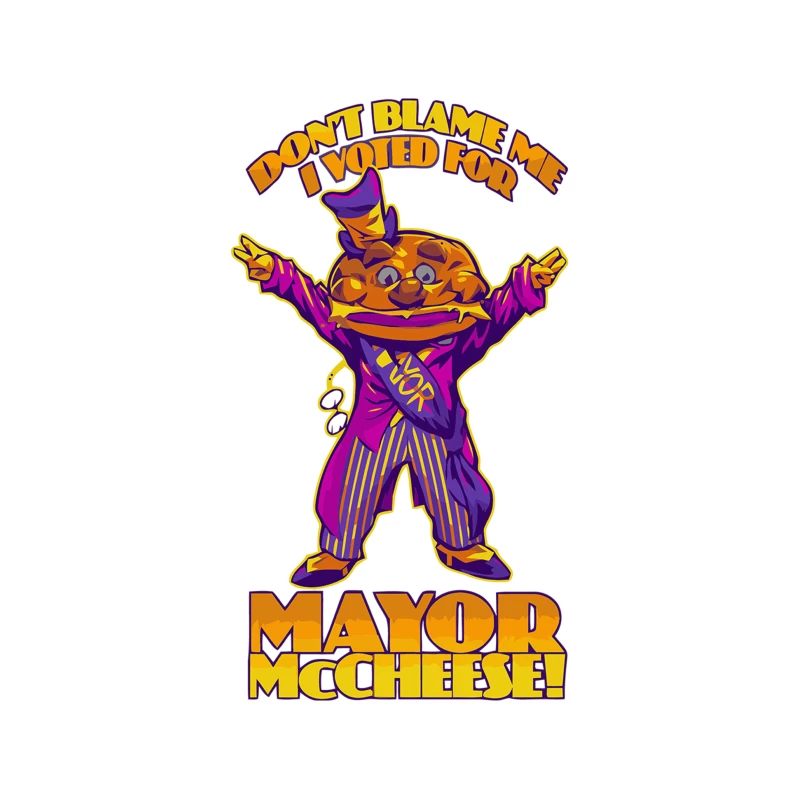 Whimsical Burger Mascot Campaigns for Mayor McCheeseburger Tapestry