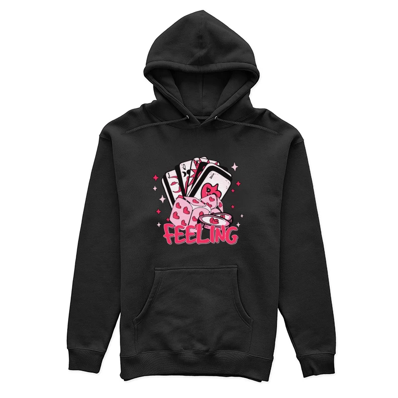 Pokerherz und Glückswürfel Damen Pullover Hoodie