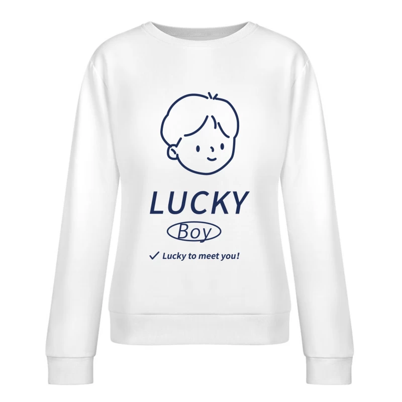 Glücklicher Junge Design Damen Pullover Sweatshirt