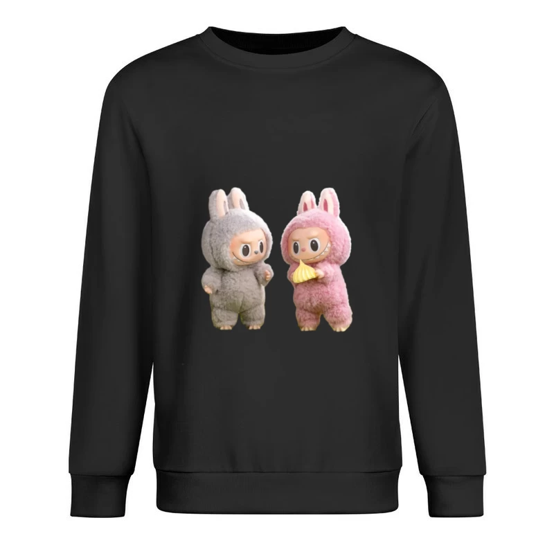 Niedliche Hasenfiguren mit Dessert Herren Pullover Sweatshirt