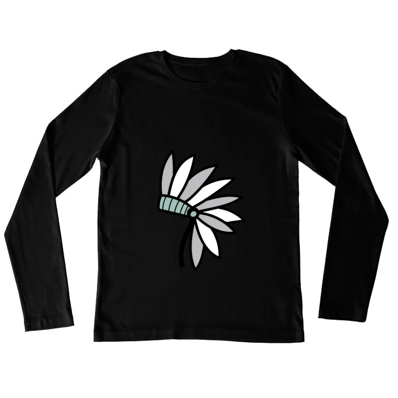 Coiffe à plumes stylisée Femme Manches Longues T-Shirt