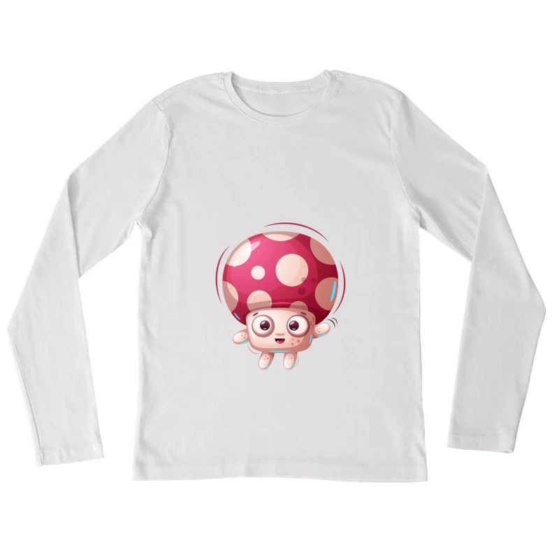 Champignon Kawaii Heureux Femme Manches Longues T-Shirt