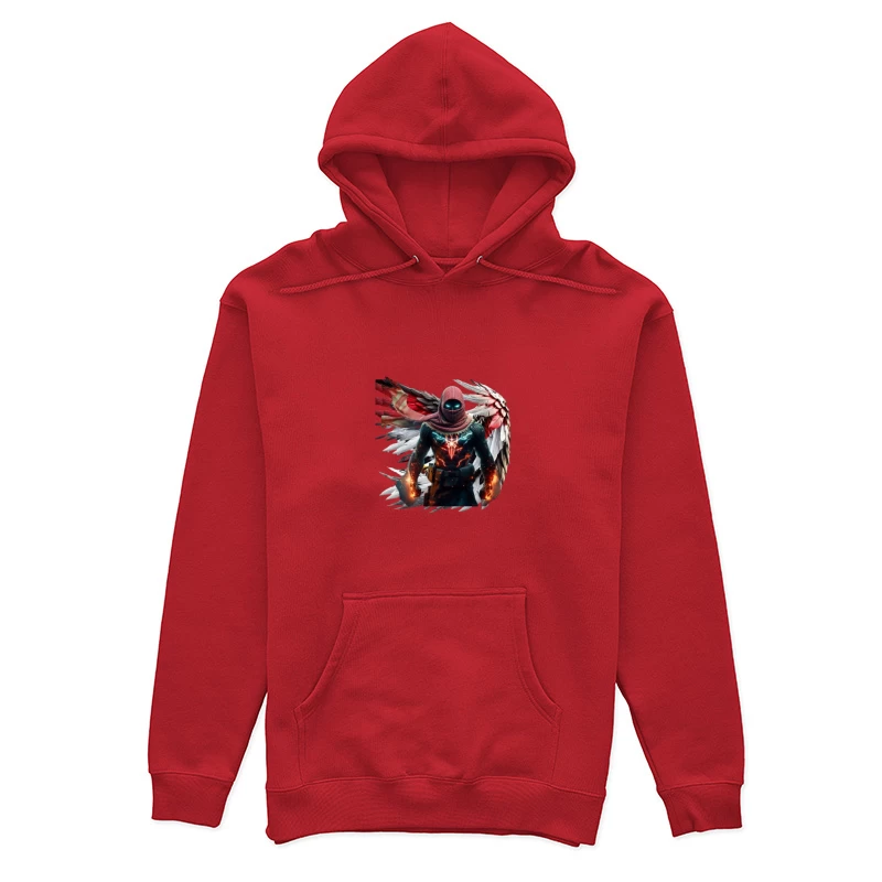 Superhero Character with Wings in Digital Art Female Pullover Hoodie