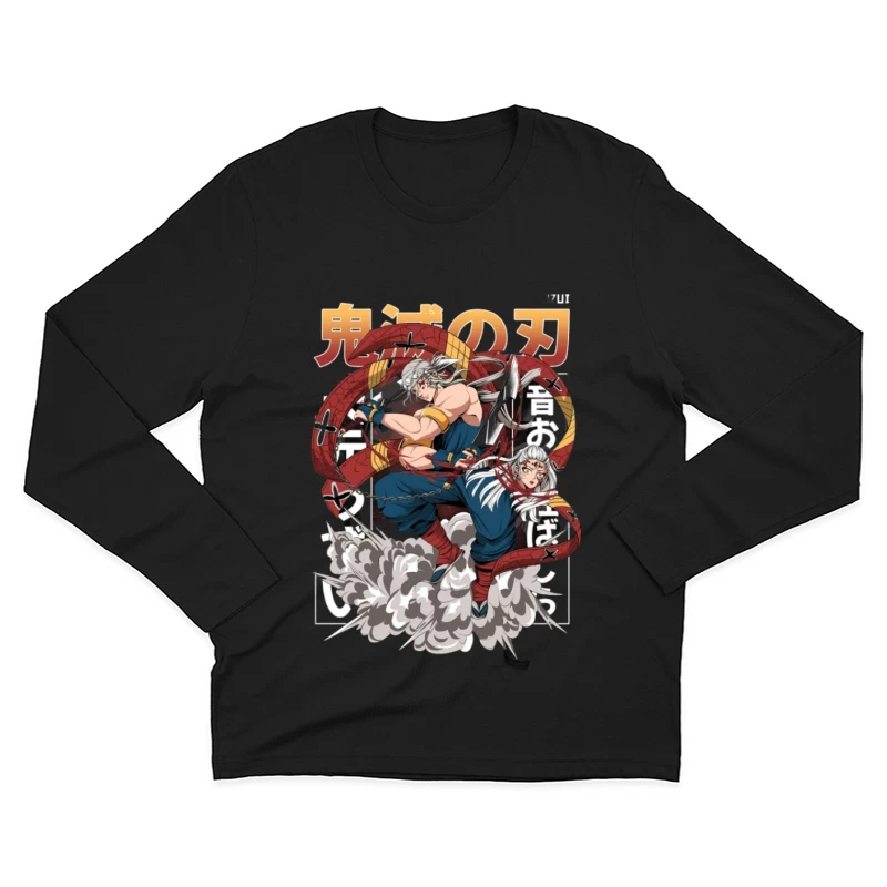 Krieger mit roten Schlangen Herren Langarm T-Shirt