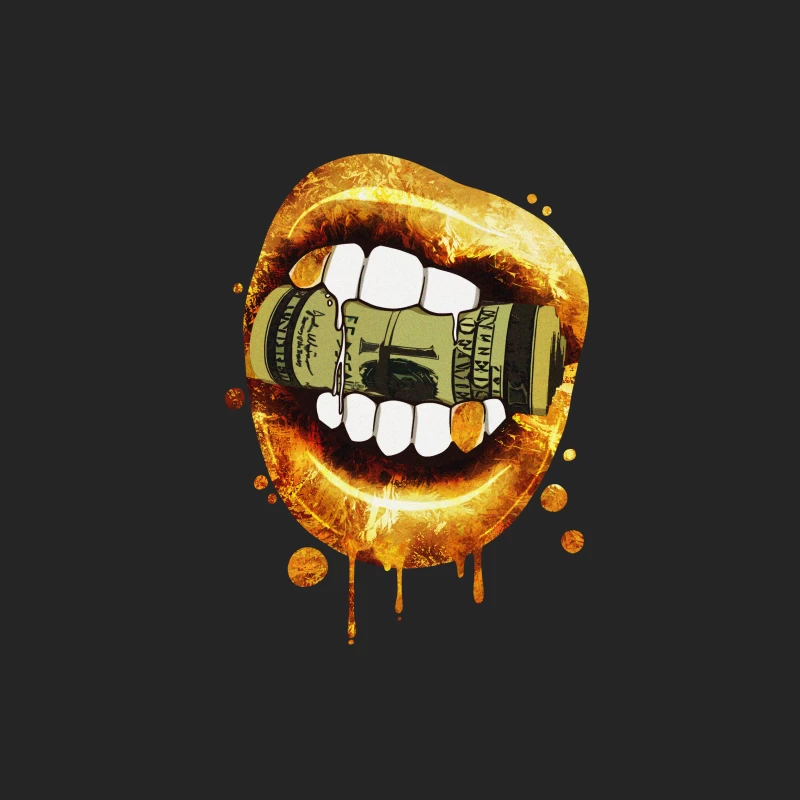 Goldene Lippen greifen nach Geld Herren Pullover Sweatshirt