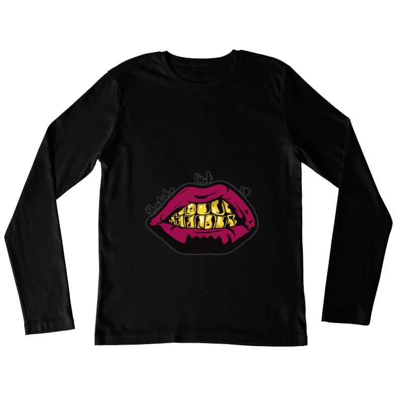 Stilvolles Grinsen mit Botschaft Damen Langarm T-Shirt