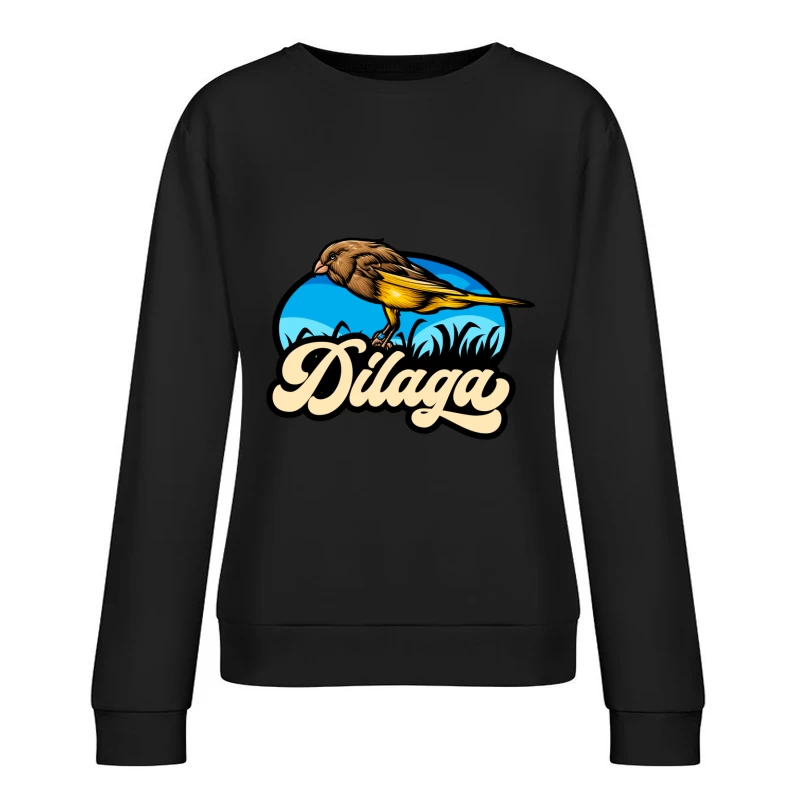 Illustration d'un oiseau sur fond bleu Femme Sweat-shirt à enfiler