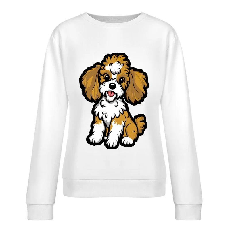 Chiens mignons avec pelage marron et blanc Femme Sweat-shirt à enfiler
