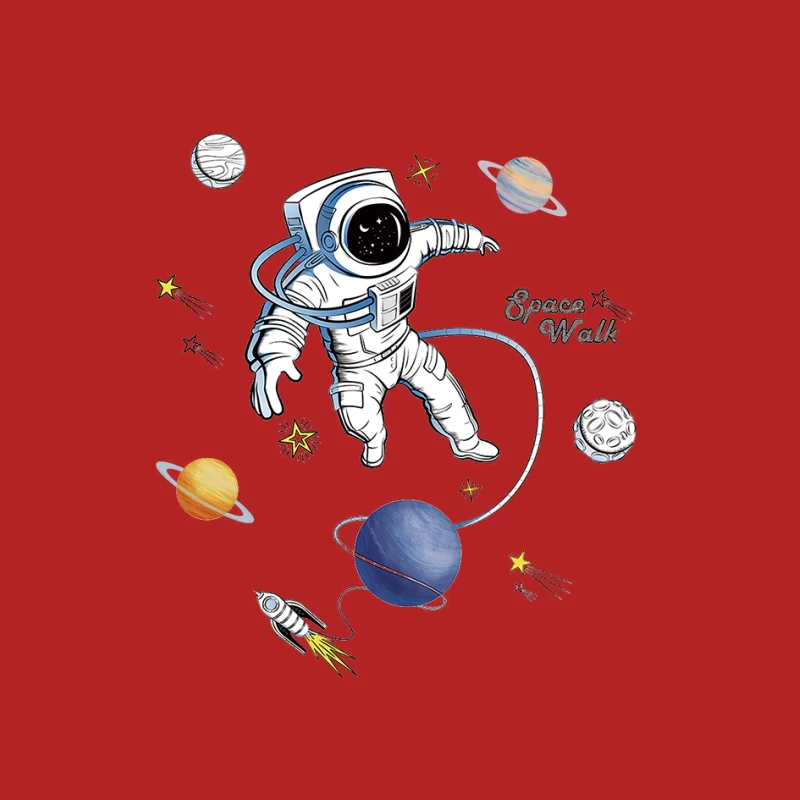 Astronaut im Weltraum mit Planeten und Sternen Herren T-Shirt
