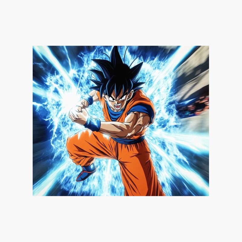 Dragon Ball Saiyan Powering Up with Intense Energy Aura Cotton Tote Bag