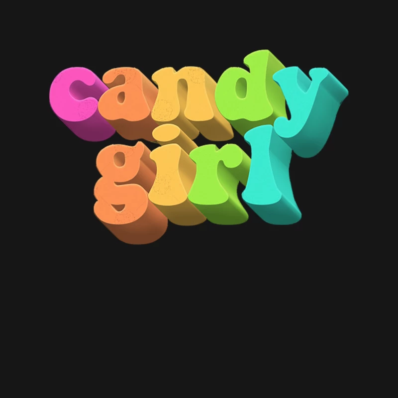 Candy Girl - Cute Rainbow Typographic Design Mouse Pad