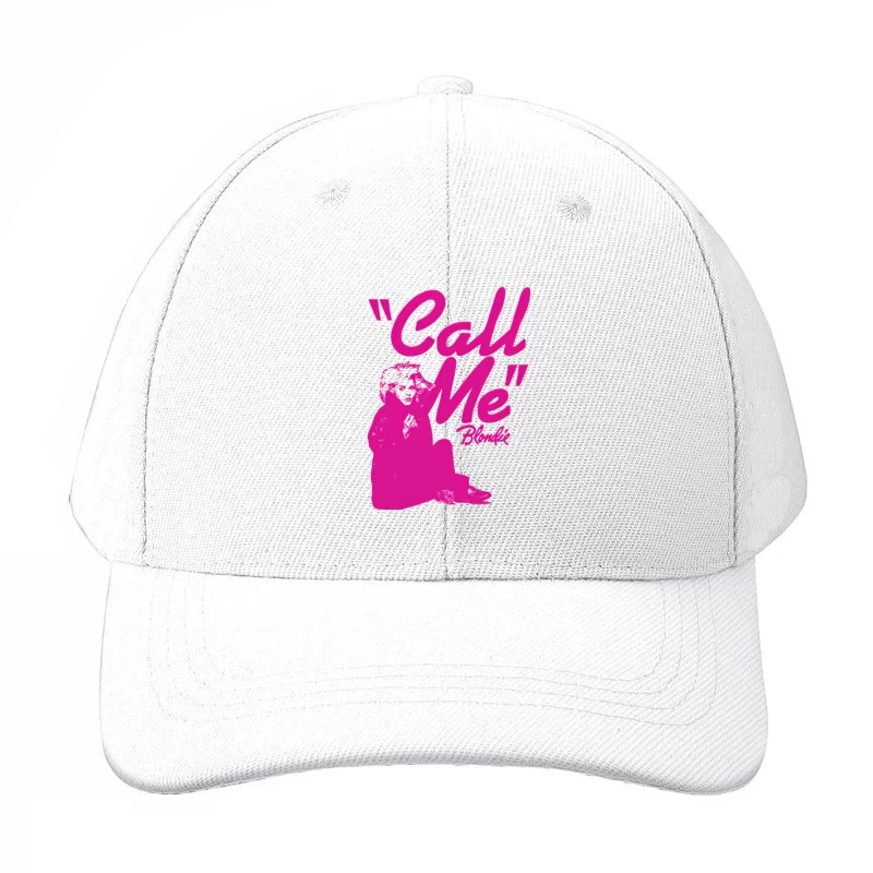 Vintage Pink "Call Me" Blondie Single Poster Baseball Cap