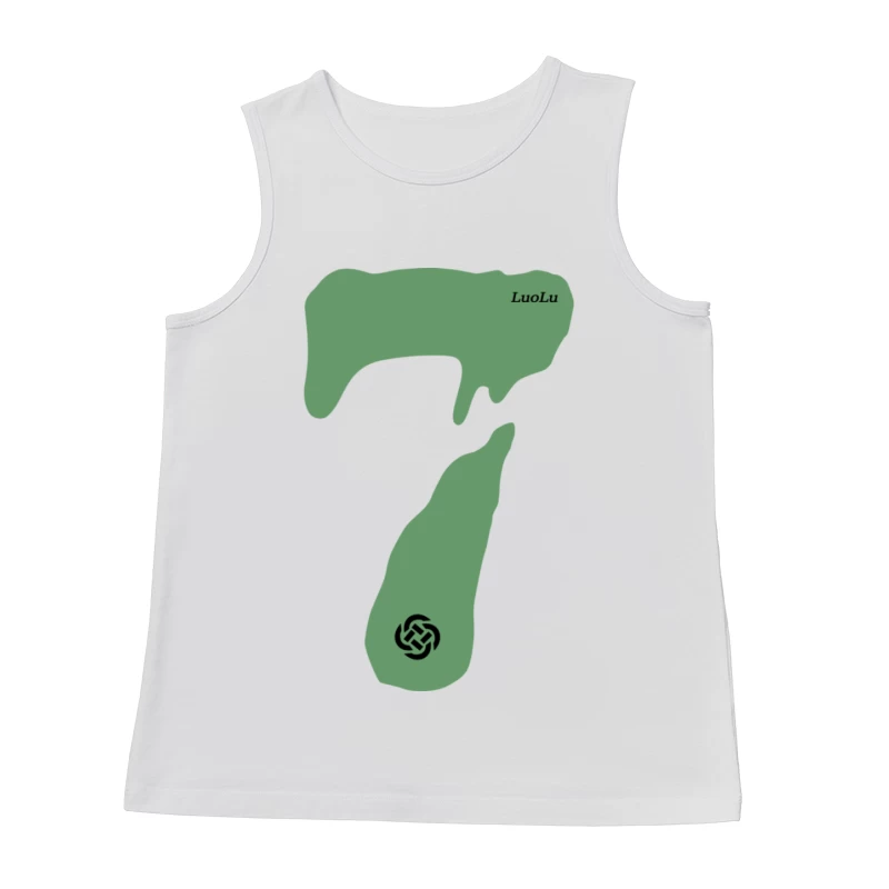 Grüne Zahl Sieben Design Herren Tanktops