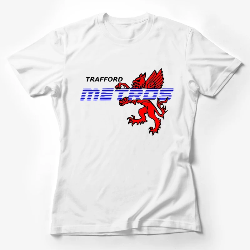 Trafford Metro Transit Logo with Red Heraldic Dragon Female T-Shirt