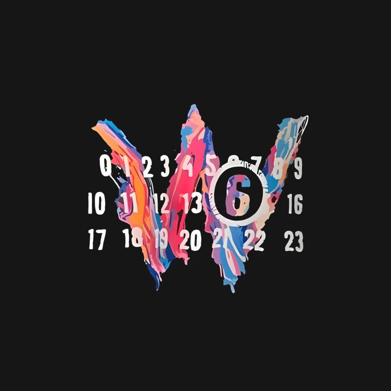 Abstrakte Kunstkalender mit Zahlen Herren T-Shirt