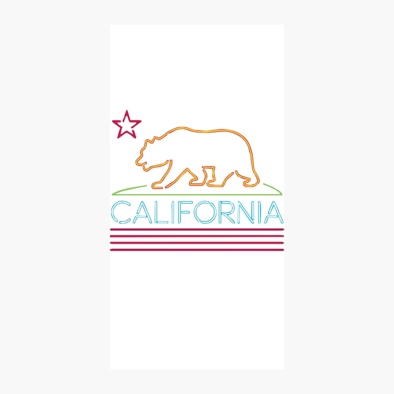 Neon Sign California Republic Flag Bear iPhone Case