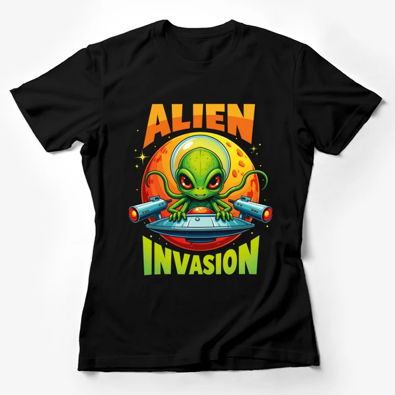 Retro Pixel Alien Invasion – Vibrant 8-bit Extraterrestrial Style! Female T-Shirt