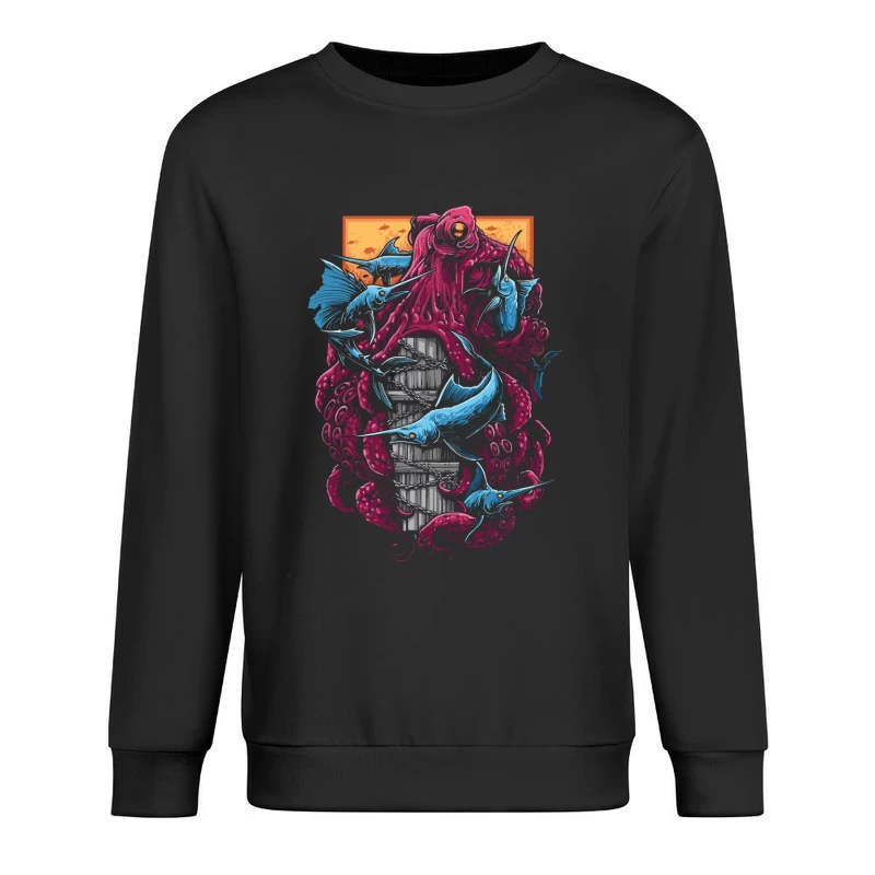 The Crimson Kraken vs. Blue Marlin Male Pullover Sweatshirt