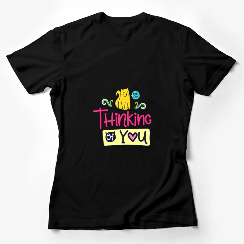 Carte mignonne avec chat et message amical Femme T-Shirt
