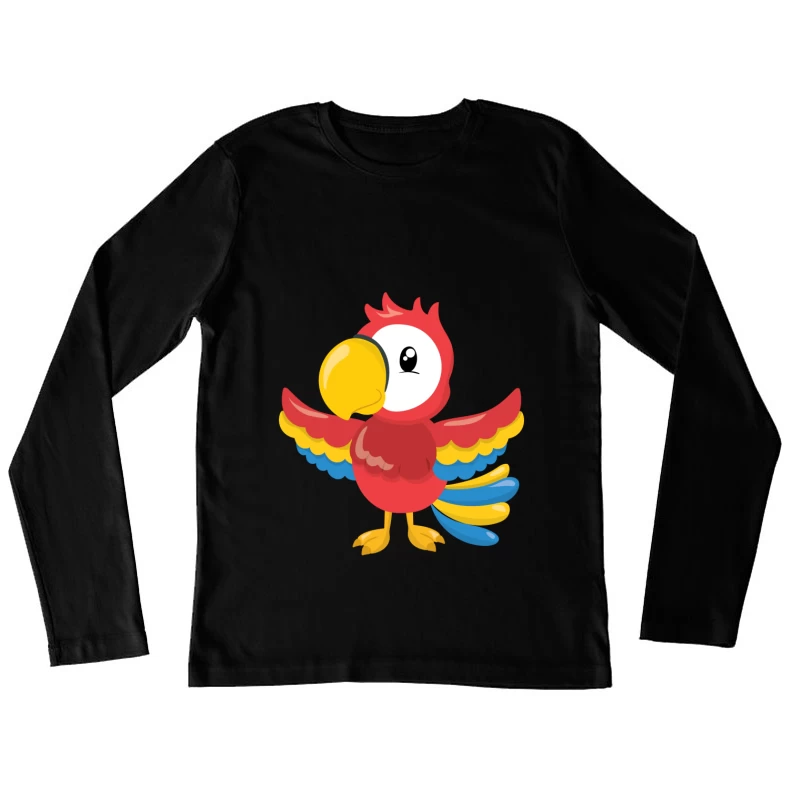 Perroquet coloré avec ailes ouvertes Femme Manches Longues T-Shirt