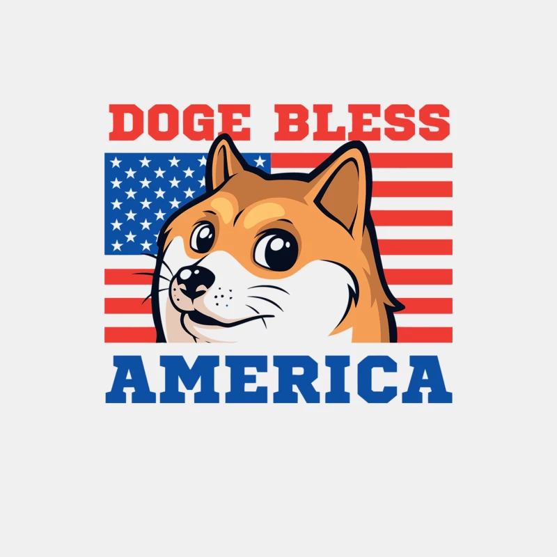 Patriotic Doge Meme with American Flag Background Male Tank Top