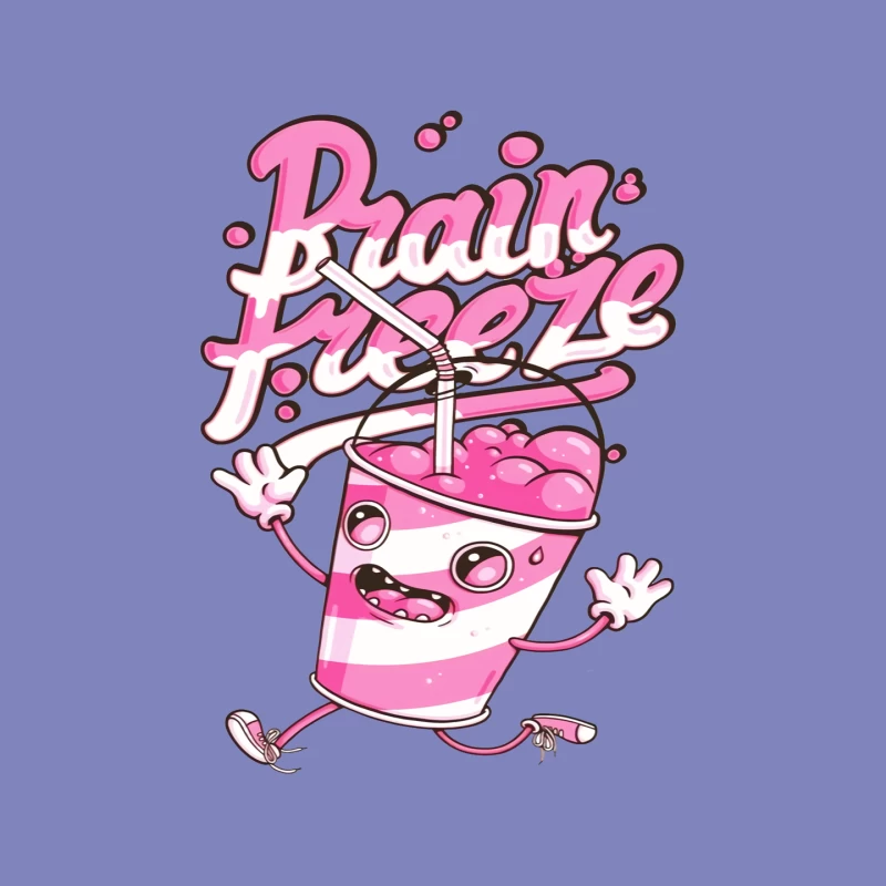 Fun Cute Cartoon Drink with Brain Freeze Mouse Pad