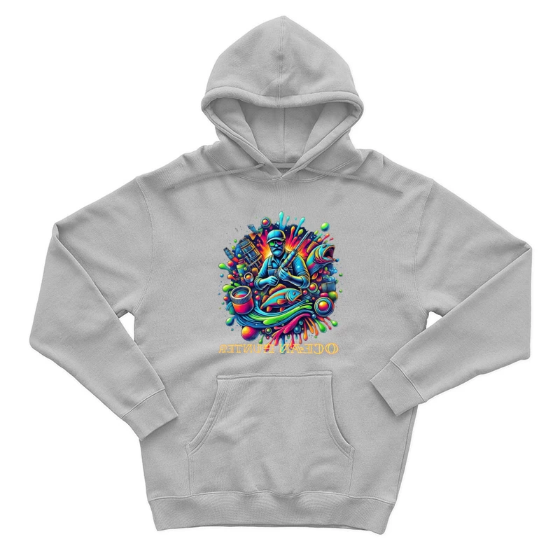 Psychedelic Fishing Adventure Art Male Pullover Hoodie