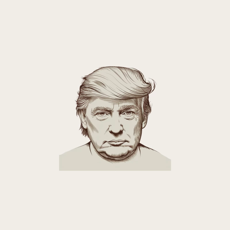 Monochrome Sketch Portrait of Political Figure Bucket Hat
