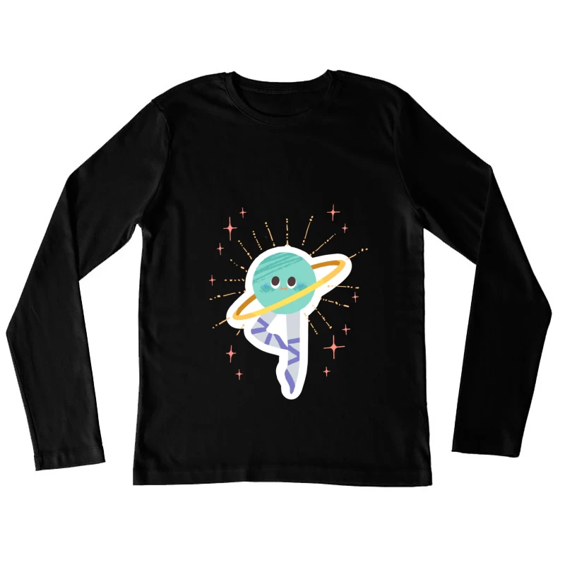 Niedlicher Saturn im Ballett Damen Langarm T-Shirt
