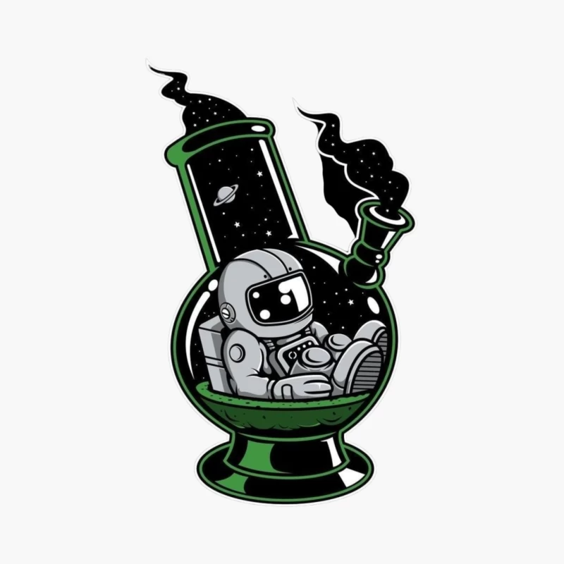 Cosmic Astronaut in a Bong Cotton Tote Bag