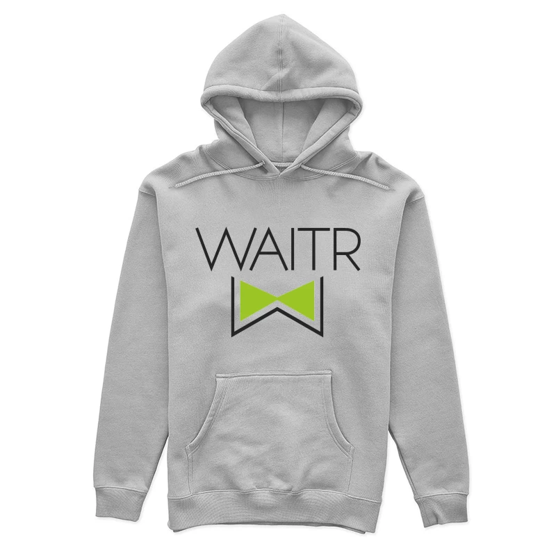 Waitr Food Delivery Service Logo with Green Bowtie Design Female Pullover Hoodie