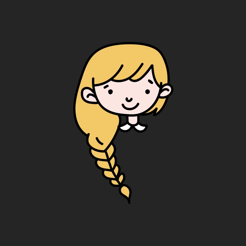 Dessin de fille avec tresse Femme Sweat-shirt à enfiler