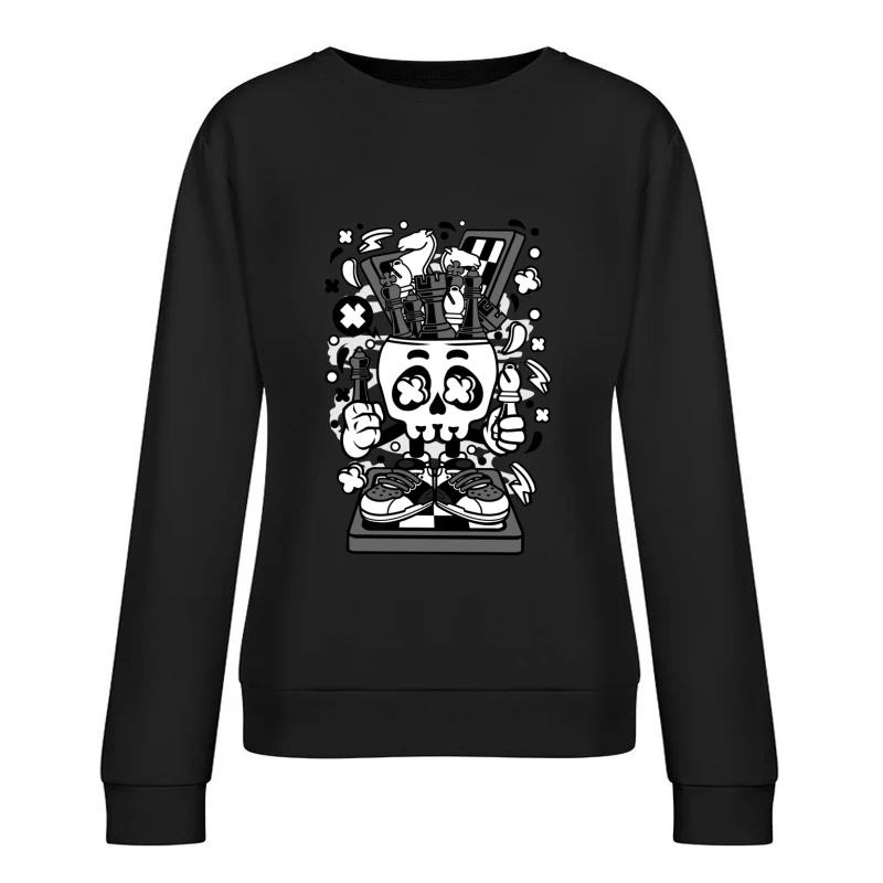 Crâne de jeu d'échecs créatif Femme Sweat-shirt à enfiler