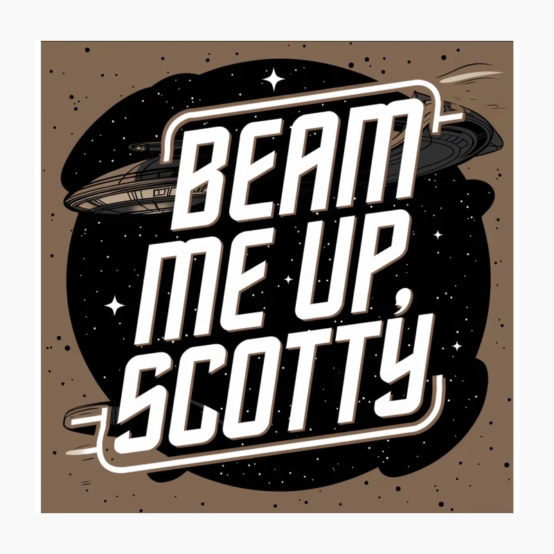 Retro Star Trek-Inspired UFO Typography Throw Pillow