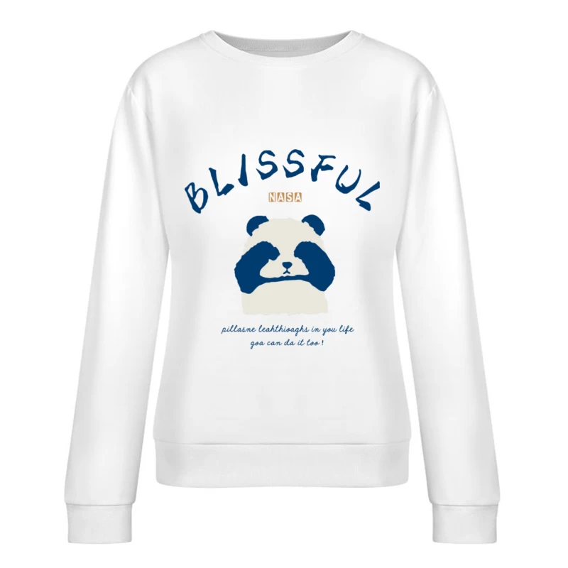 Blissful Panda Design mit Ermutigungsspruch Damen Pullover Sweatshirt