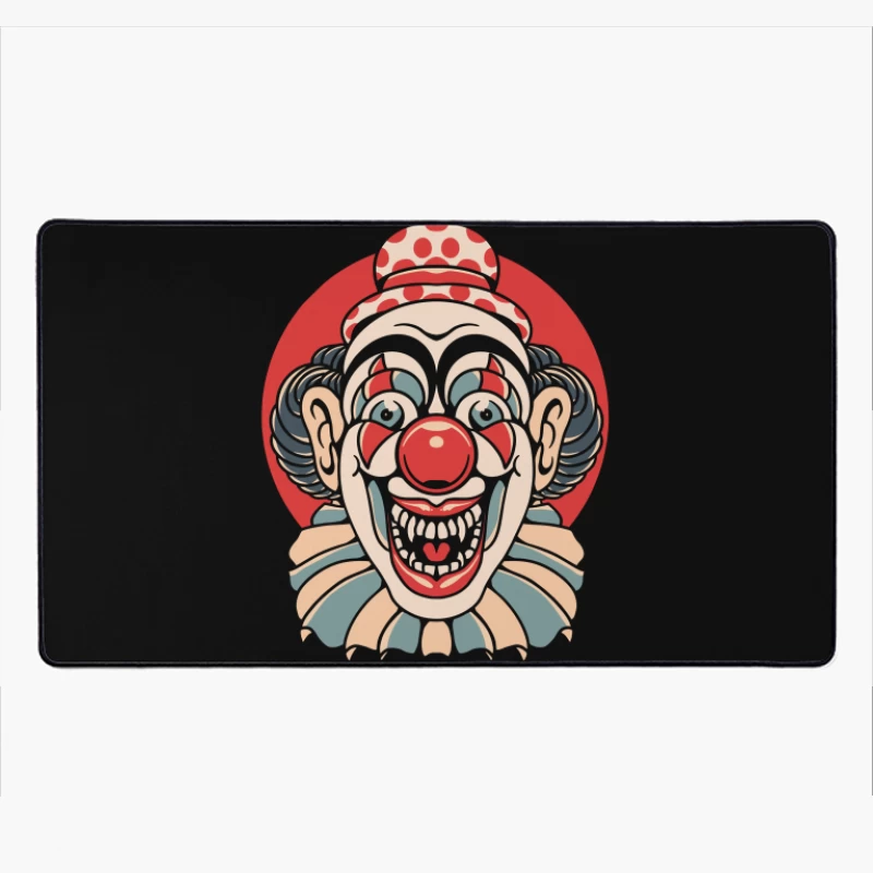 Vintage Clown Illustration Desk Mat