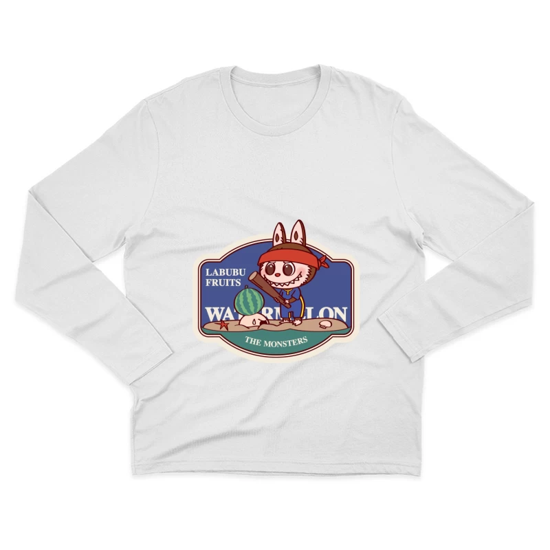 Labubu Figur mit Wassermelone Herren Langarm T-Shirt