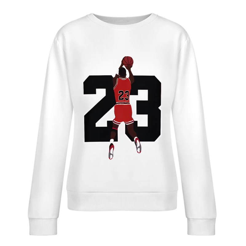 Basketballspieler mit Nummer 23 Damen Pullover Sweatshirt