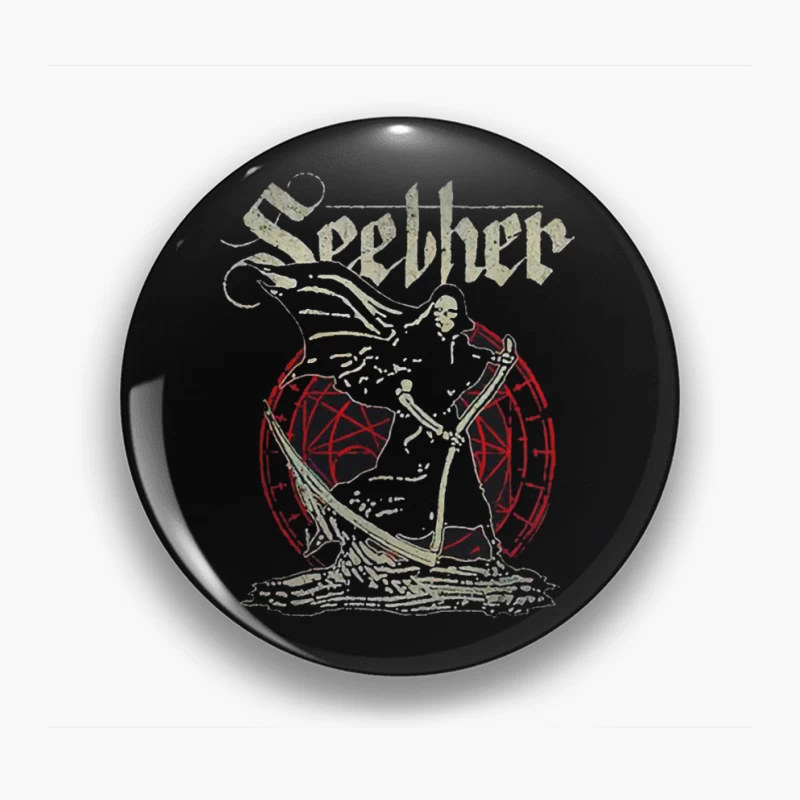 Gothic Skeleton Band Art - Seether Rock Metal Design Pin