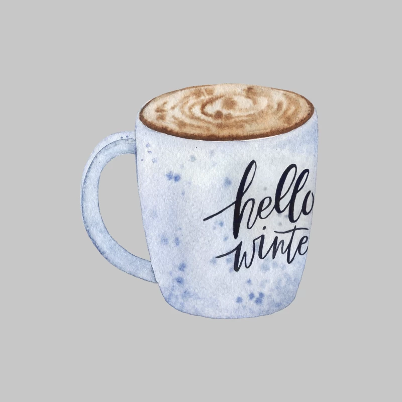 Tasse d'hiver avec cappuccino Homme Manches Longues T-Shirt
