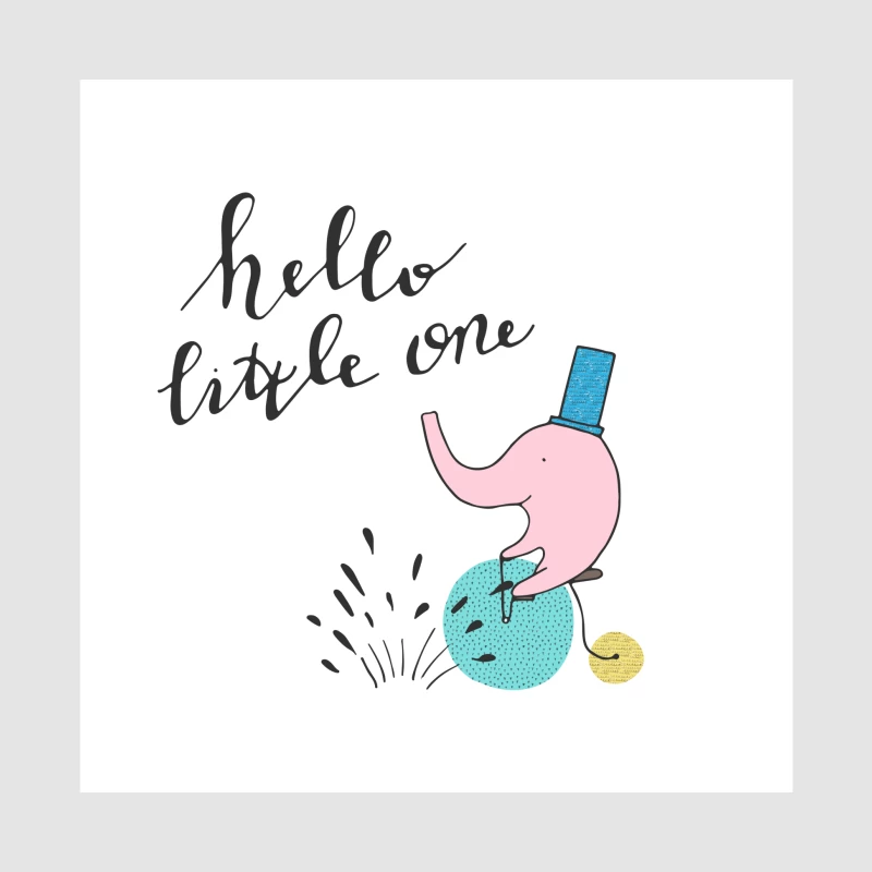 Illustration d'un éléphant avec chapeau et message Homme Sweat à capuche