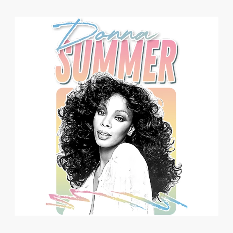 Donna Summer  Retro Style Fan Art Design Throw Pillow