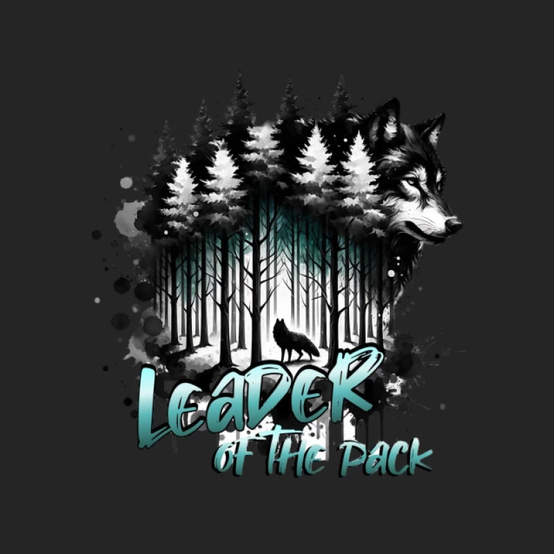Führer des Rudels: Wolf-Design mit Wald Herren Pullover Sweatshirt