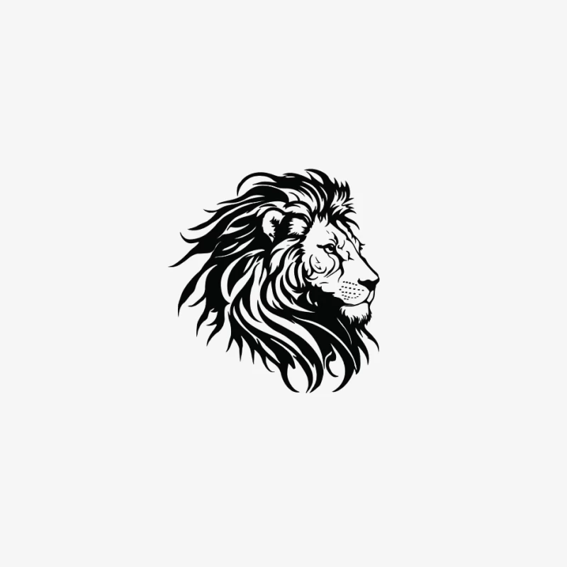 Design de Silhouette de Lion Homme Manches Longues T-Shirt