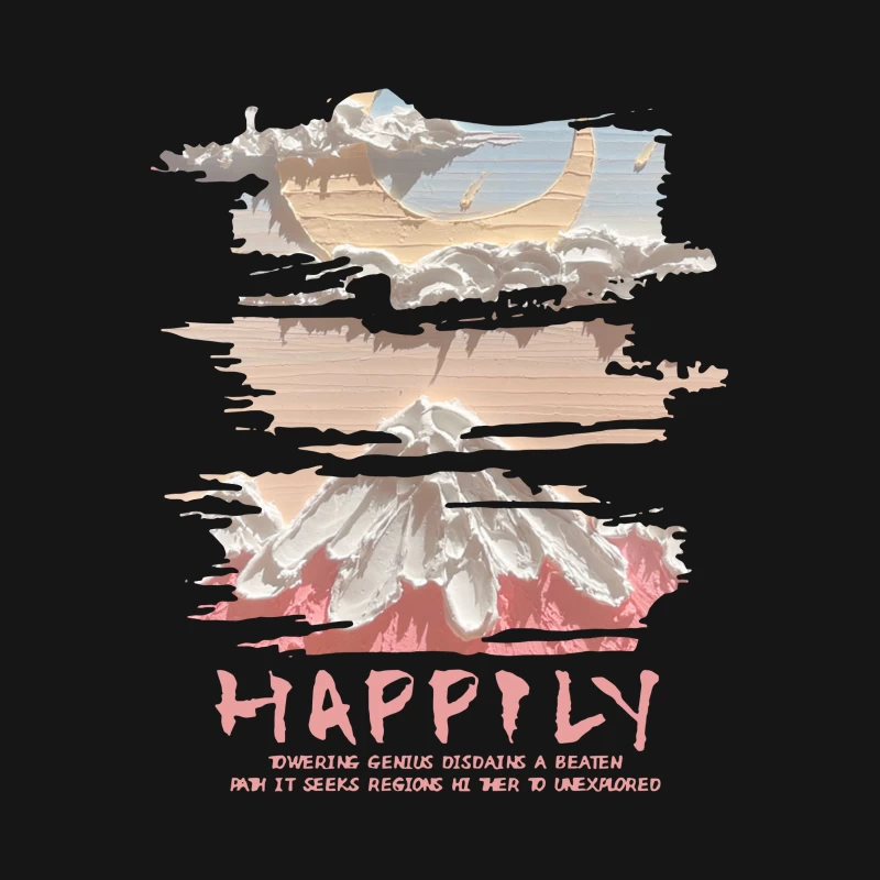 Wolkenberg und Mond Herren T-Shirt