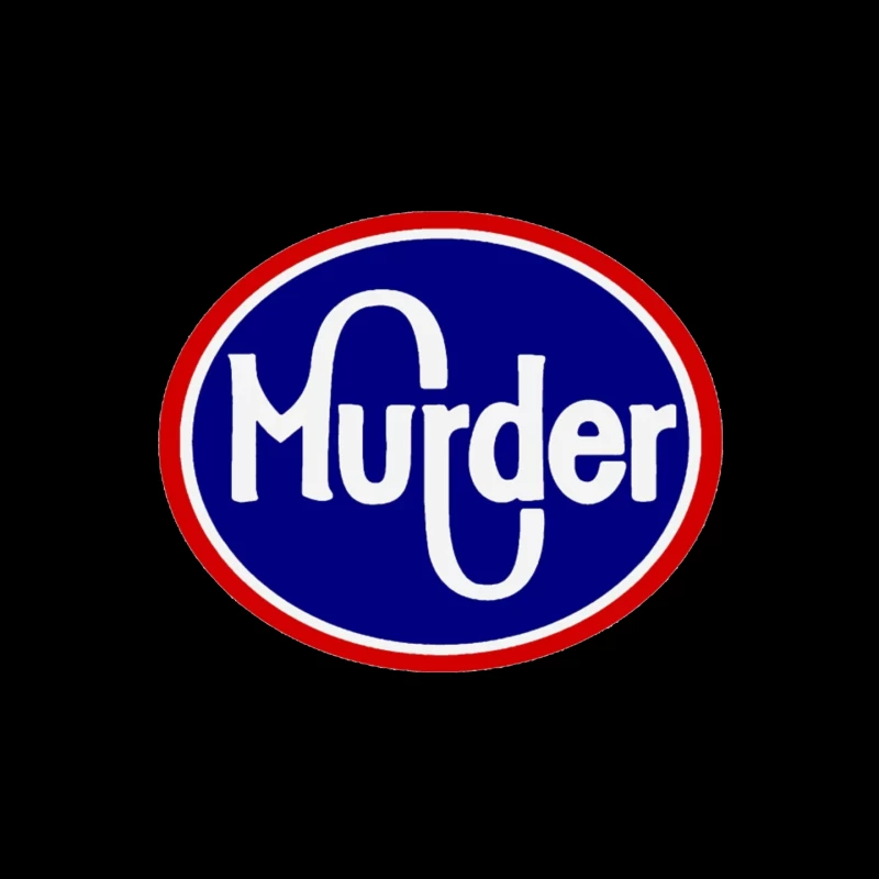 Vintage-Style Murder Text Logo in Blue and Red Mouse Pad