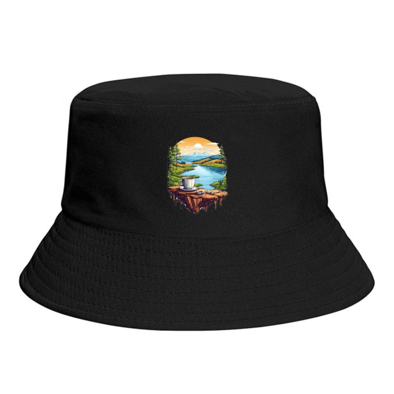 Scenic Coffee Landscape Bucket Hat