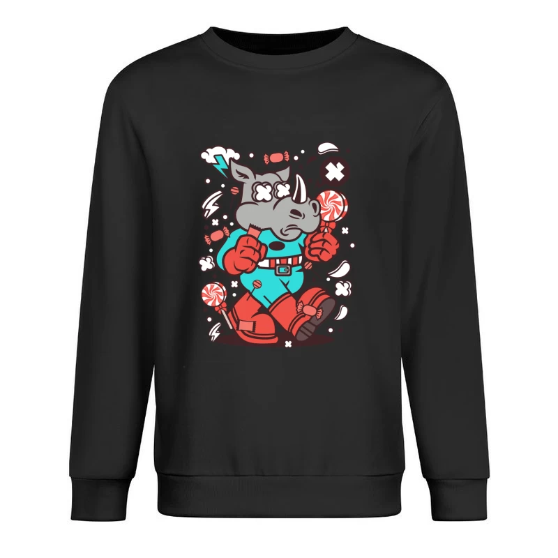 Rhino super-héros, sucettes et bonbons Homme Sweat-shirt à enfiler