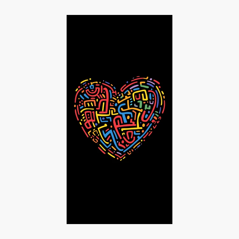 Colorful Abstract Geometric Heart Design iPhone Case